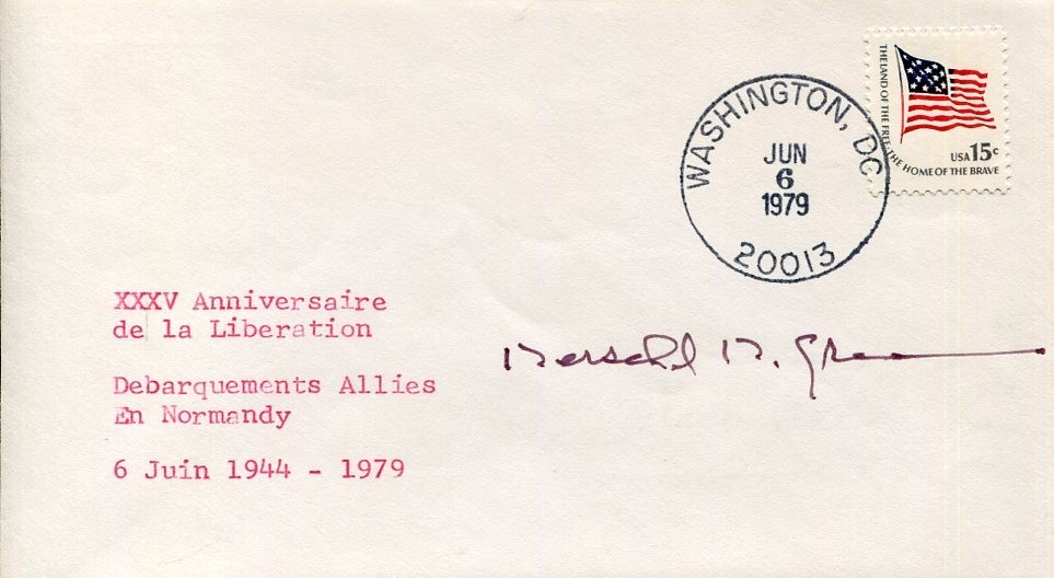 Herschel Green Silver Star DSC 2 DFC WWII War Fighter Ace Signed Autograph FDC