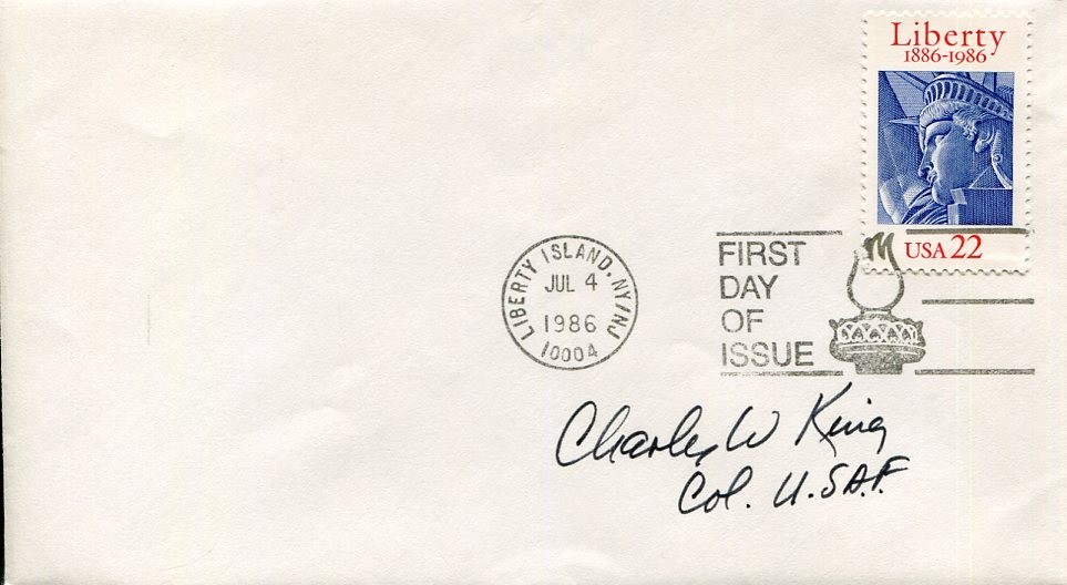 Charles W. King 35th Fighter Group P-38 WWII War Ace Pilot Signed Autograph FDC
