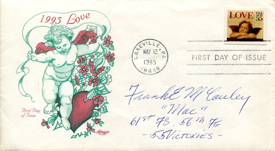 Frank McCauley P-47 Rat Racer WWII War Fighter Pilot Ace Signed Autograph FDC