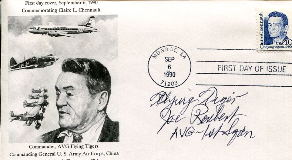 Joseph Joe Rosbert WWII War Fighter Pilot Flying Tigers AVG Ace Signed Autograph