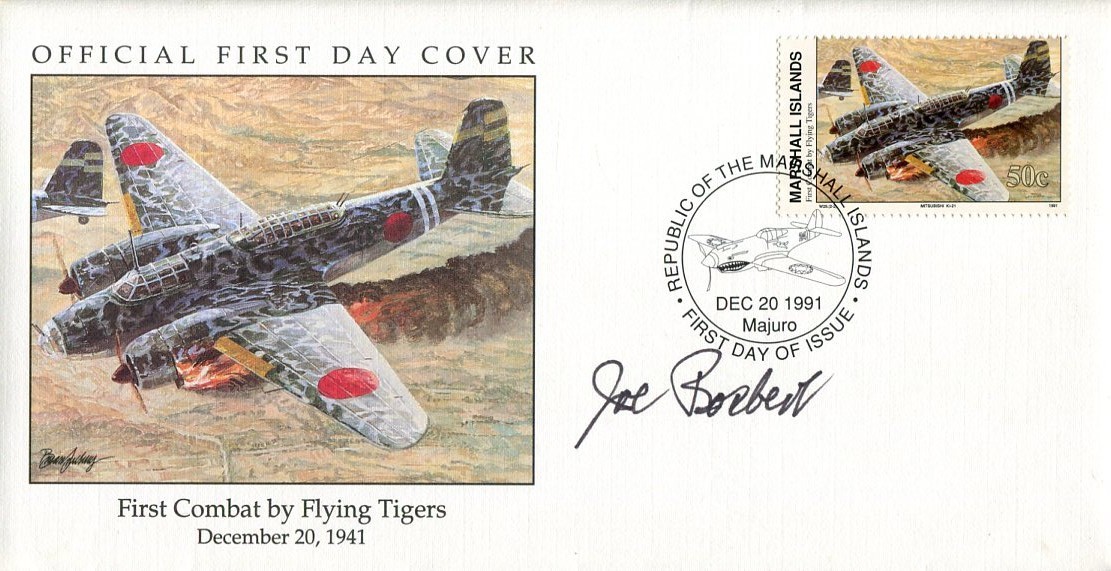 Joseph Joe Rosbert WWII War Fighter Pilot Flying Tigers AVG Ace Signed Autograph