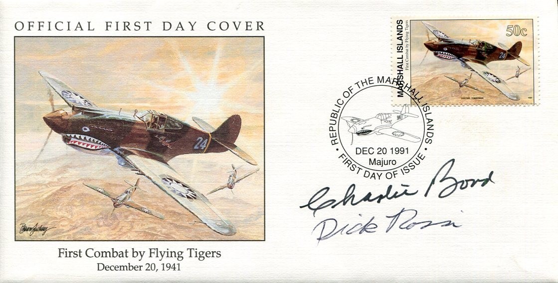 Charlie Charles Bond Dick Rossi WWII War Ace Flying Tigers Signed Autograph FDC
