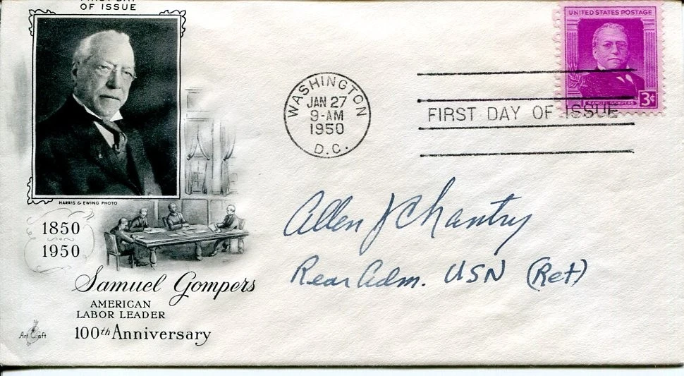 Admiral Allan J. Chantry Jr. WWI WWII War Naval Academy Signed Autograph FDC