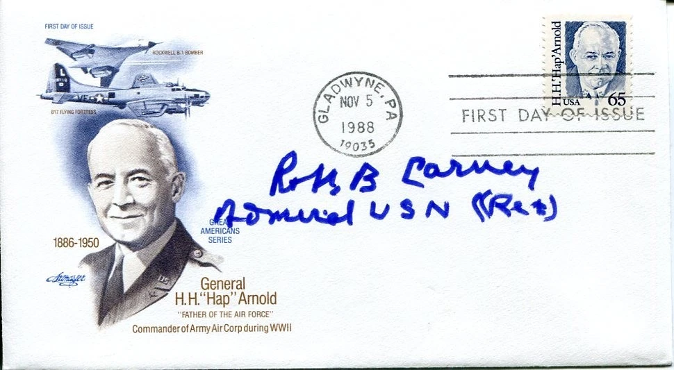 Admiral Robert Carney WWII WWI War NATO Navy Cross CNO Signed Autograph FDC