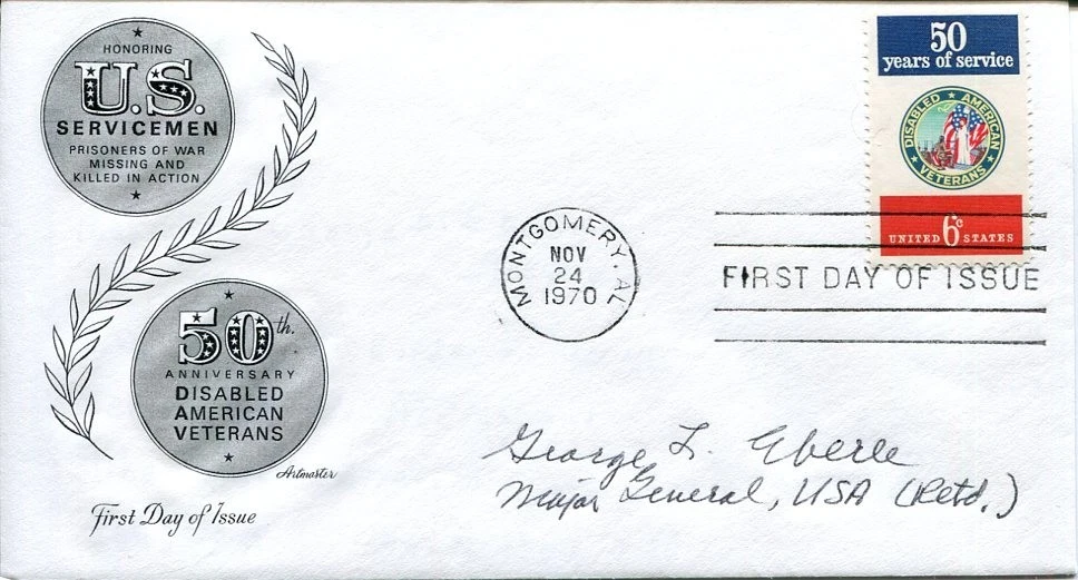 General George L. Eberle WWI WWII 98th Infantry Division Africa Signed Autograph