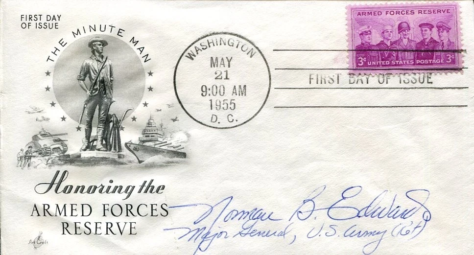 General Norman B. Edwards WWII War Invasion North Africa 3rd Ar Signed Autograph
