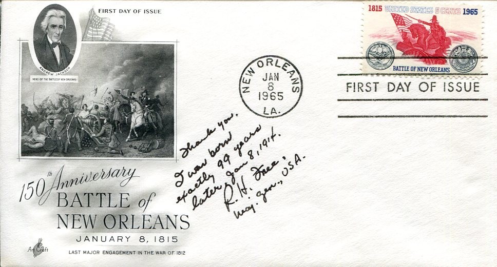 General Richard H Free WWII War 101st Engineer Combat Battalion Signed Autograph