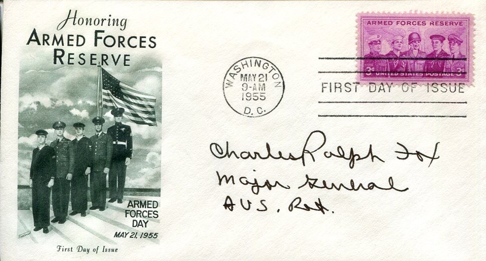 General Charles R. Fox WWII War 14th Air Force Chennault Staff Signed Autograph