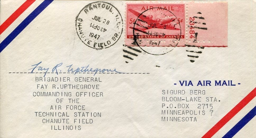 General Fay R. Upthegrove WWII War 99th Bomb Group 304th Bomb Signed Autograph