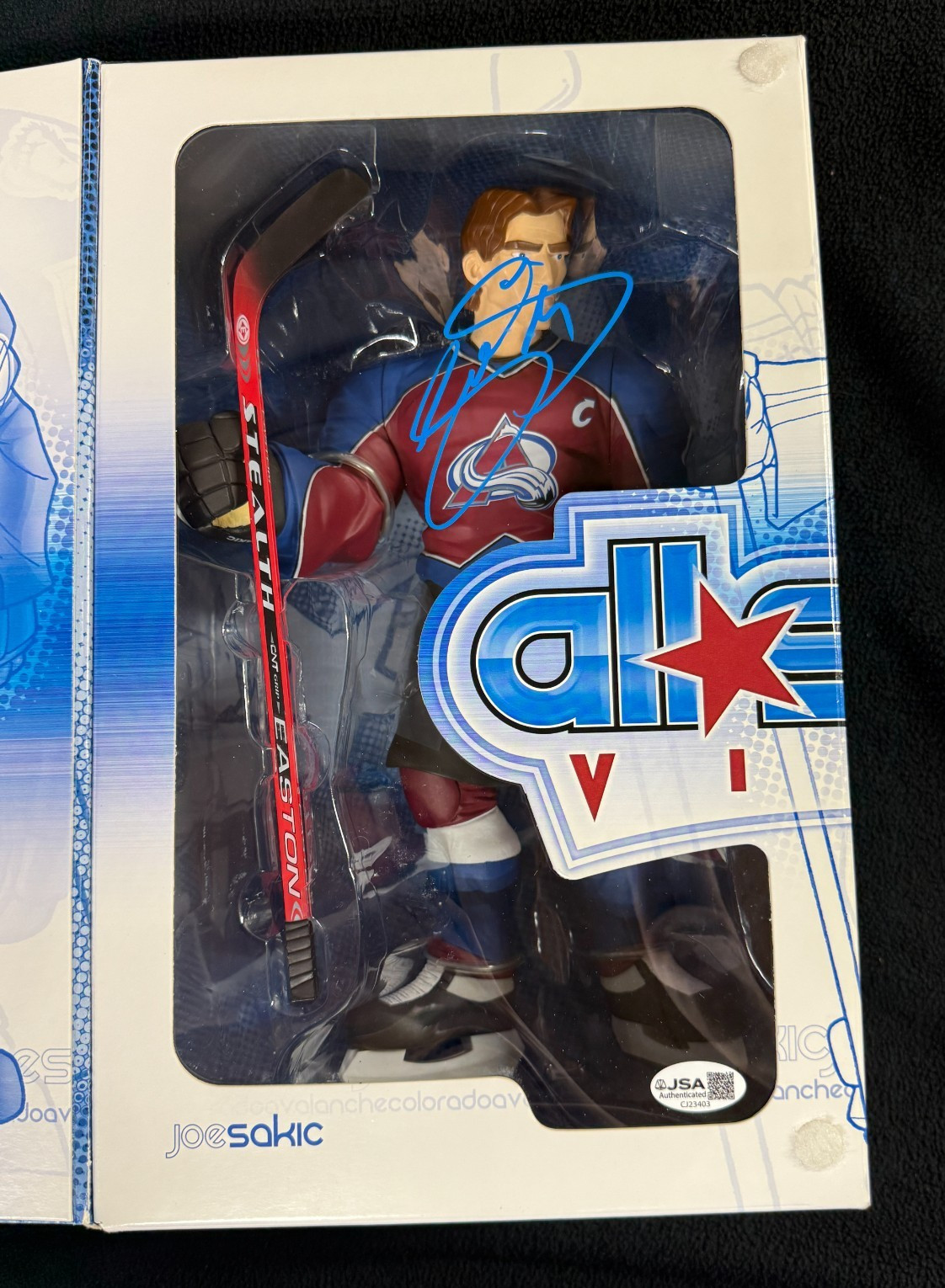 Joe Sakic Signed Colorado Avalanche All Star Vinyl Action Figure JSA COA