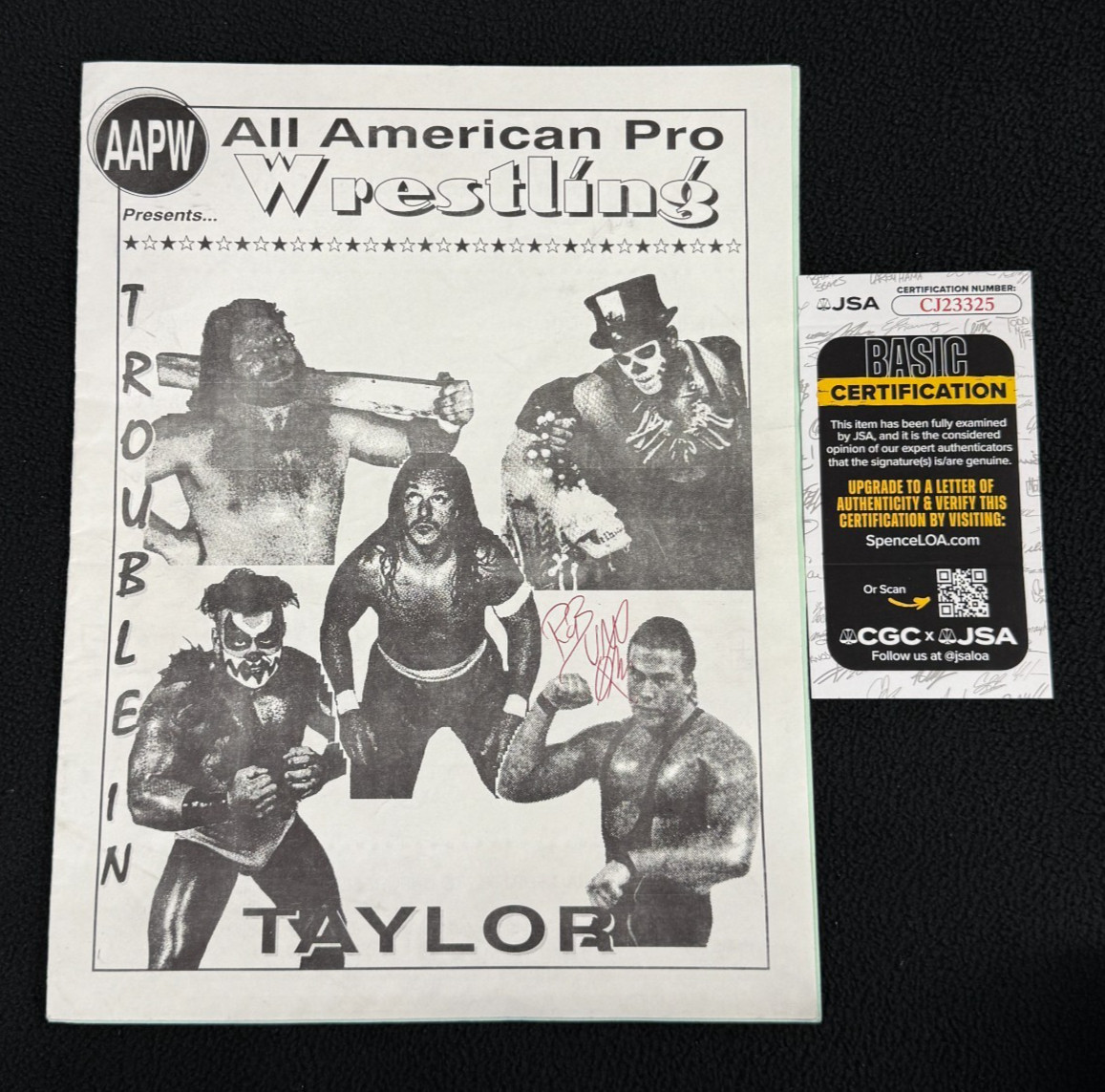 1993 AAPW All American Pro Wrestling Signed Program Early Rob Van Dam JSA COA