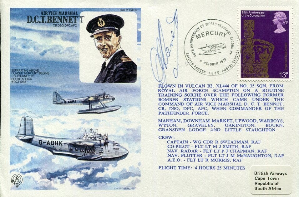 Air Vice Marshal Don Bennett RAF WWII War Pathfinder Force Signed Autograph