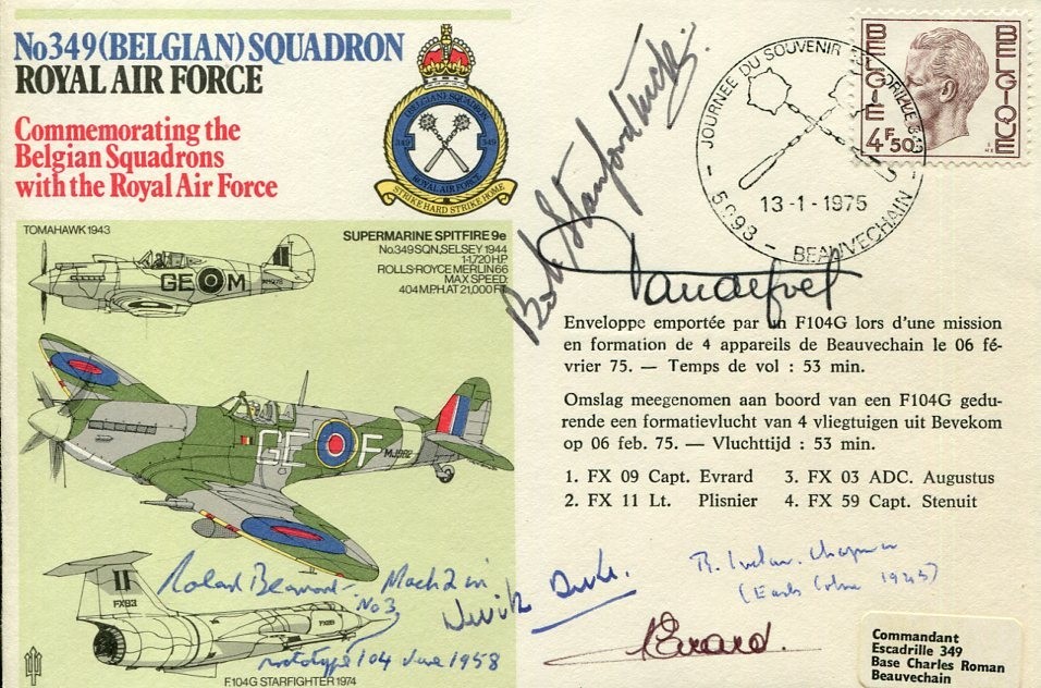 Robert Stanford Tuck Roland Beamont Neville Duke RAF WWII Ace Signed Autograph