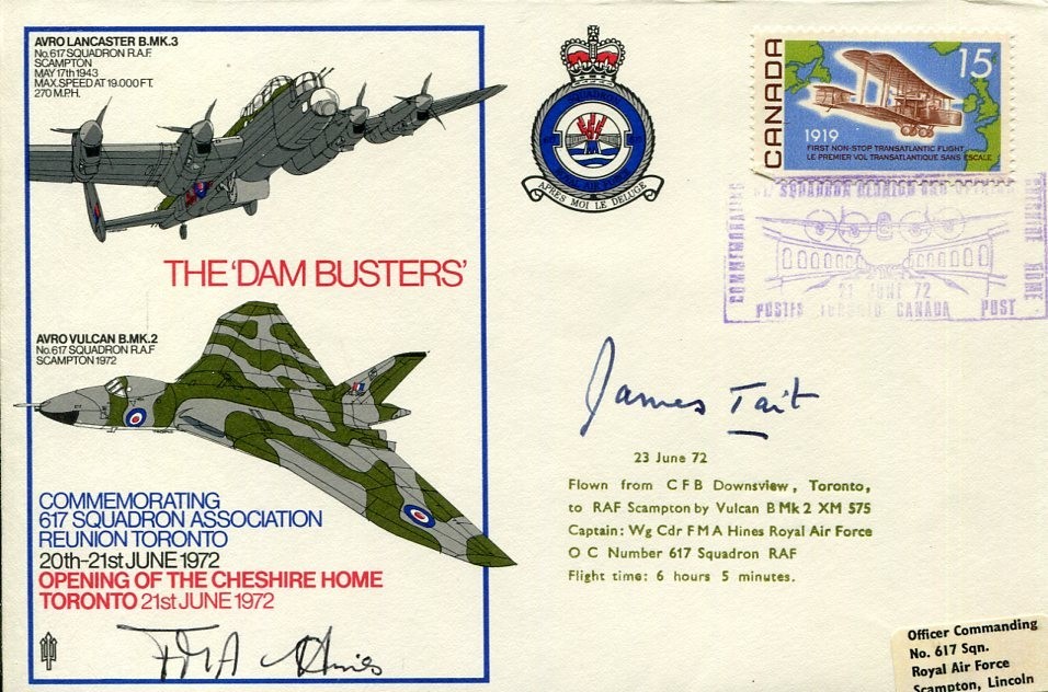 James Brian Tait DSO WWII War 101 Bombing Missions Sunk Tirpitz Signed Autograph