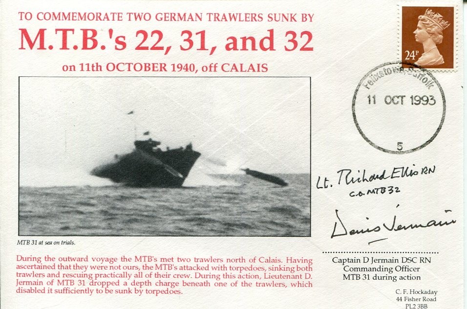 Captain Denis Jermain Richard Ellis Motor Torpedo Boat WWII War Signed Autograph