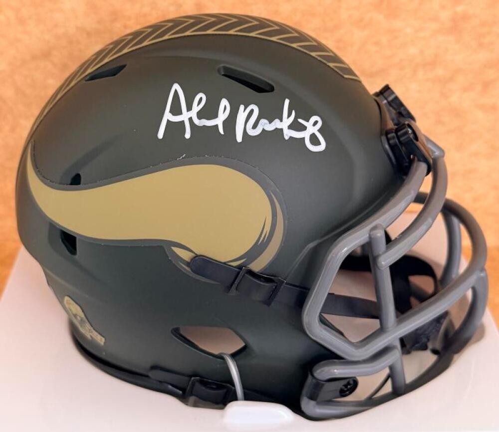 AHMAD RASHAD VIKINGS SALUTE TO SERVICE SIGNED AUTO MINI HELMET BECKETT AUTH