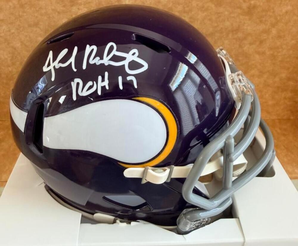 AHMAD RASHAD MINNESOTA VIKINGS ROH17 SIGNED THROWBACK MINI HELMET BECKETT AUTH
