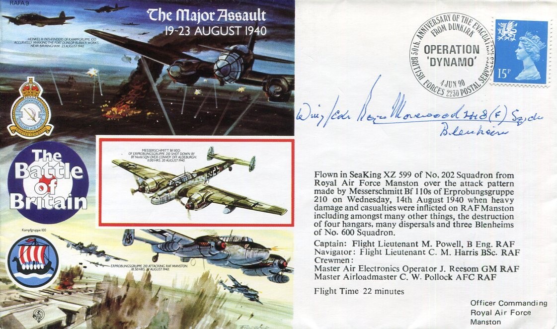 Wing Commander Roger Morewood WWII War Battle Of Britain Signed Autograph
