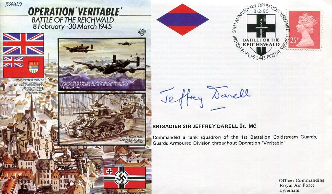 Brigadier Jeffrey Darell WWII War Operation Veritable Coldstrea Signed Autograph