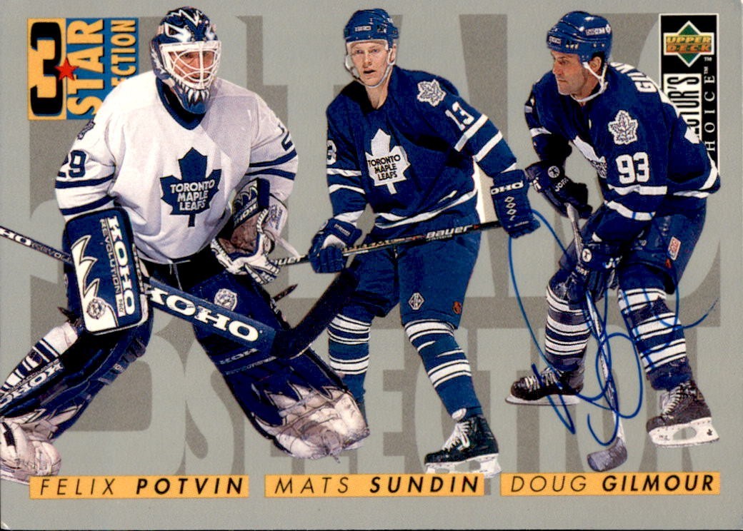 Doug Gilmour Signed 1996/97 UD Collectors Choice Card #332 Toronto Maple Leafs