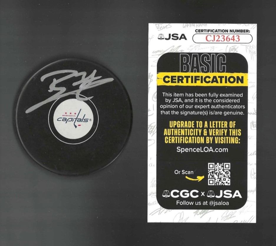 Rasmus Sandin Signed Washington Capitals Puck JSA COA