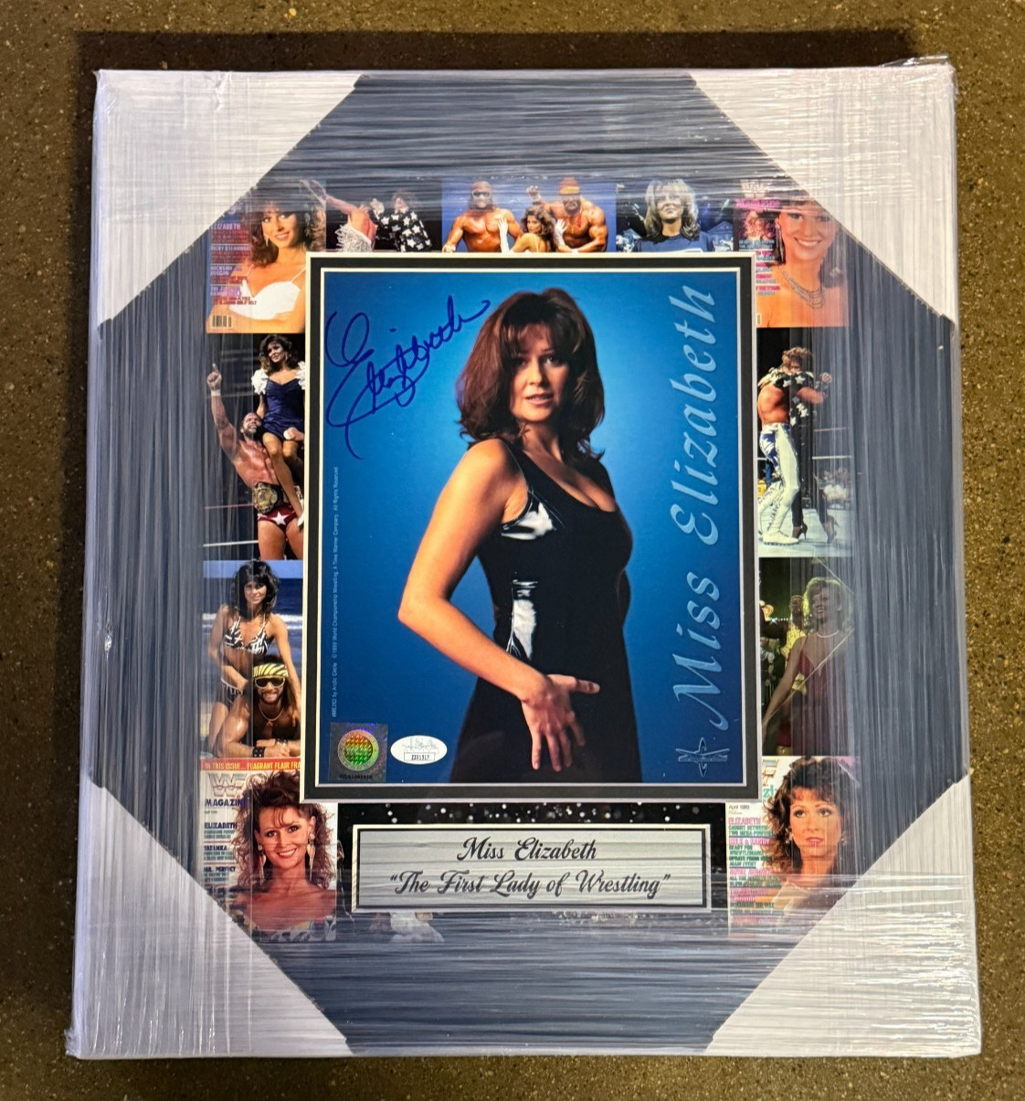 Miss Elizabeth Signed WCW Official 8x10 Photo Framed Collage Matting WWE JSA COA