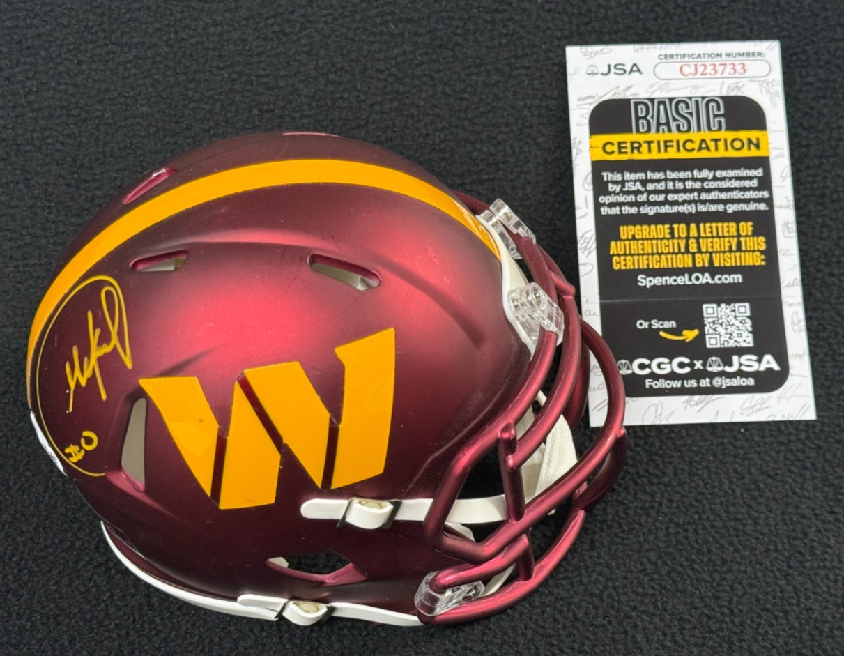 Mike Sainristil Signed Washington Commanders Mini Helmet JSA COA