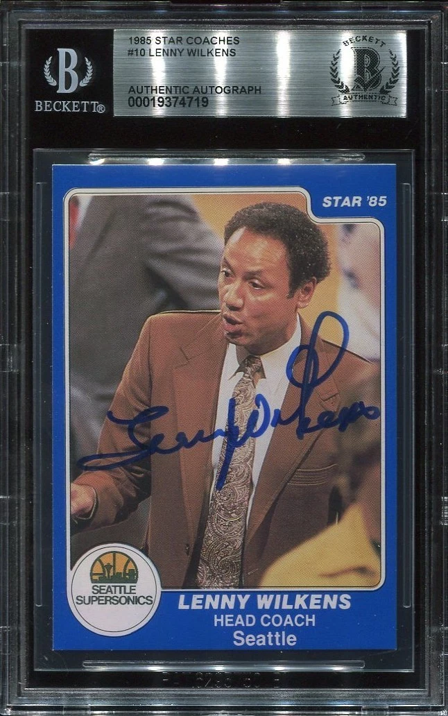 HOF LENNY WILKENS signed autographed 1985 STAR CARD BECKETT (BAS) RARE