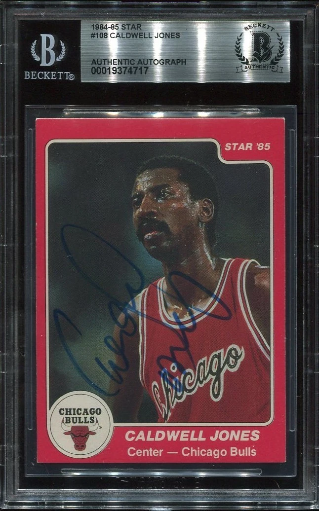 CALDWELL JONES signed autographed 1984-85 STAR CARD BECKETT (BAS) RARE