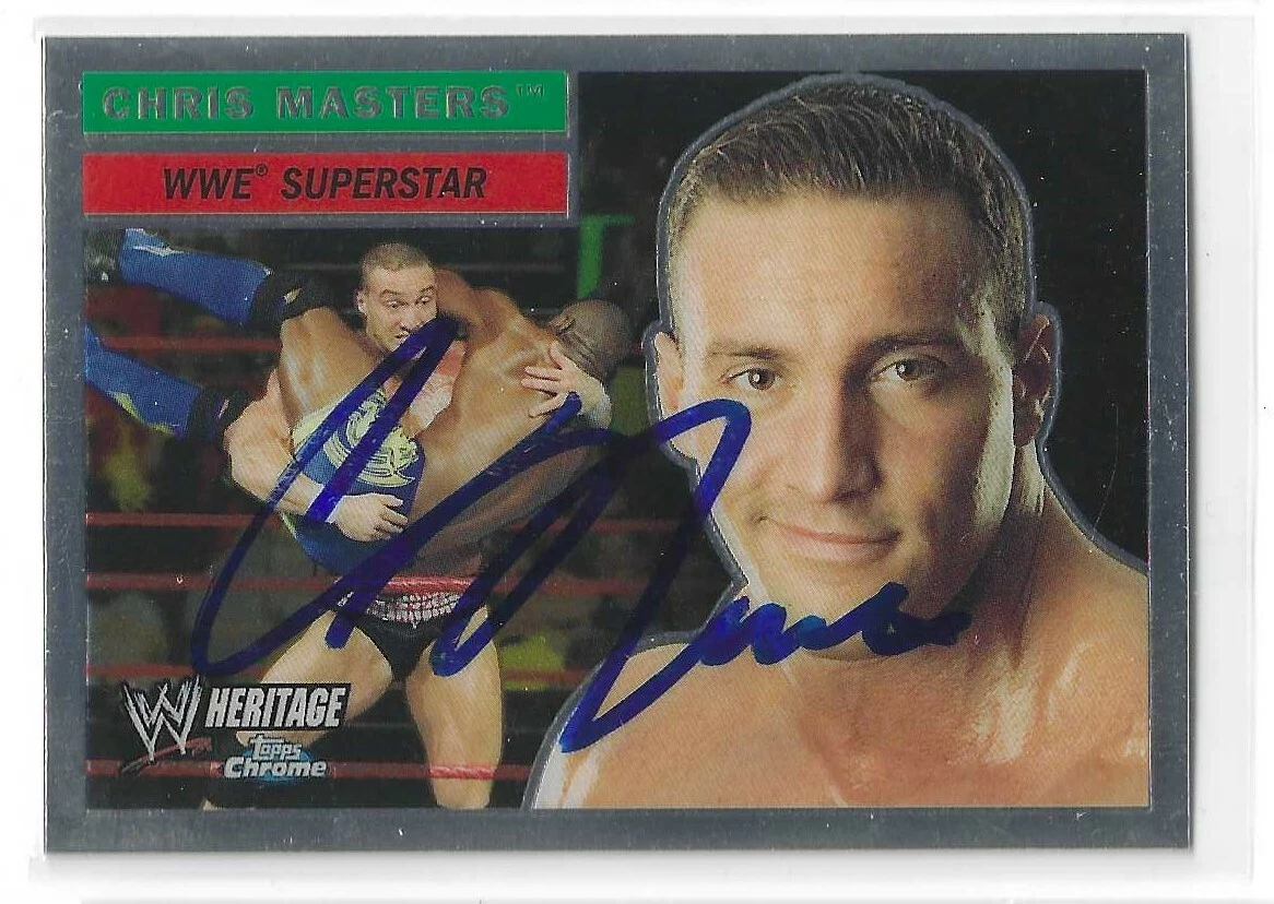 Chris Masters Signed 2005 Topps Chrome WWE Heritage Card #45