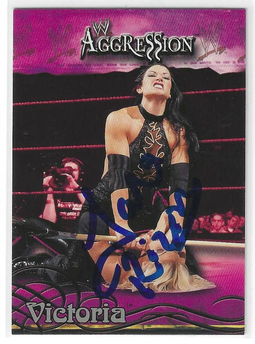 Tara Rizing Signed WWE Victoria 2003 Fleer WWE Aggression Card #42  Victoria