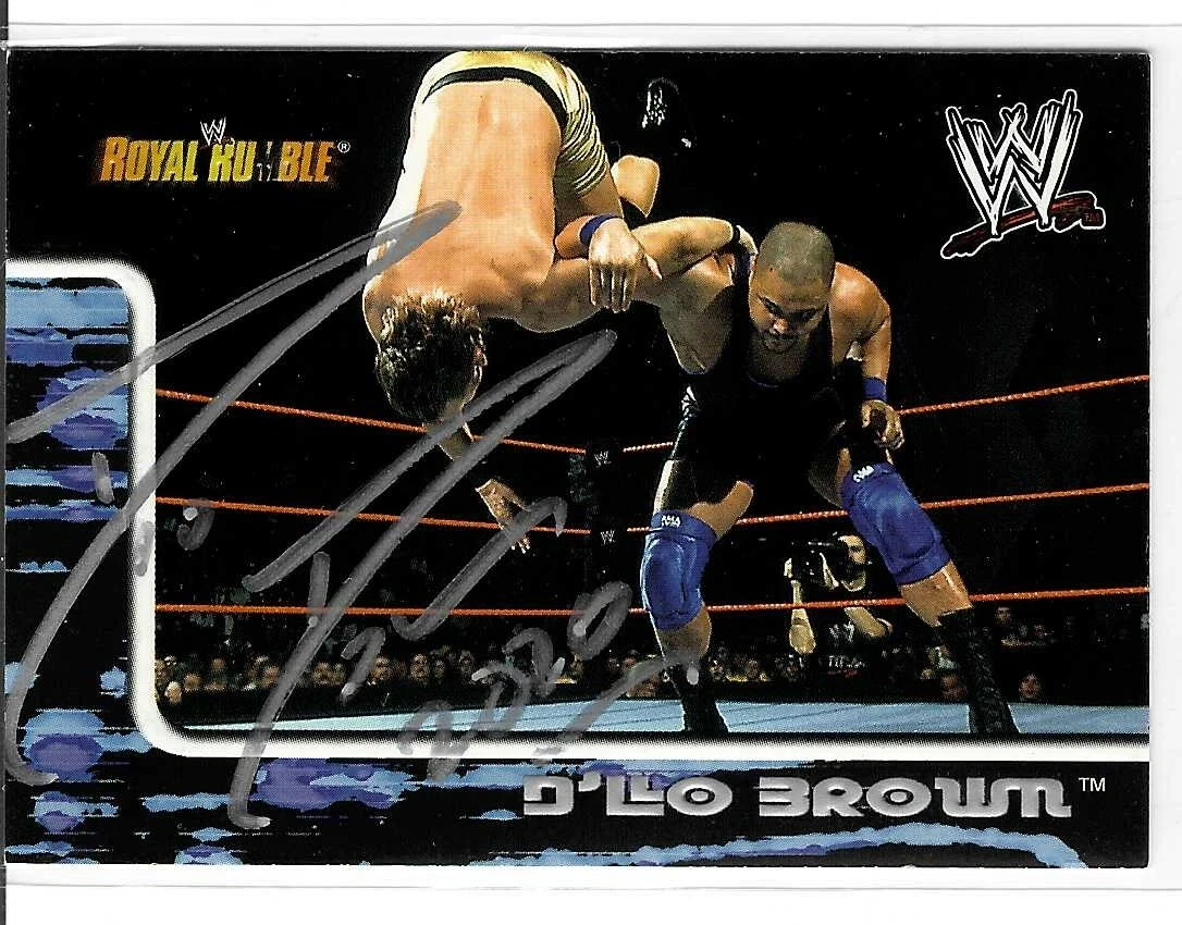 D'Lo Brown Signed 2002 Fleer WWF Royal Rumble Card #8 WWE