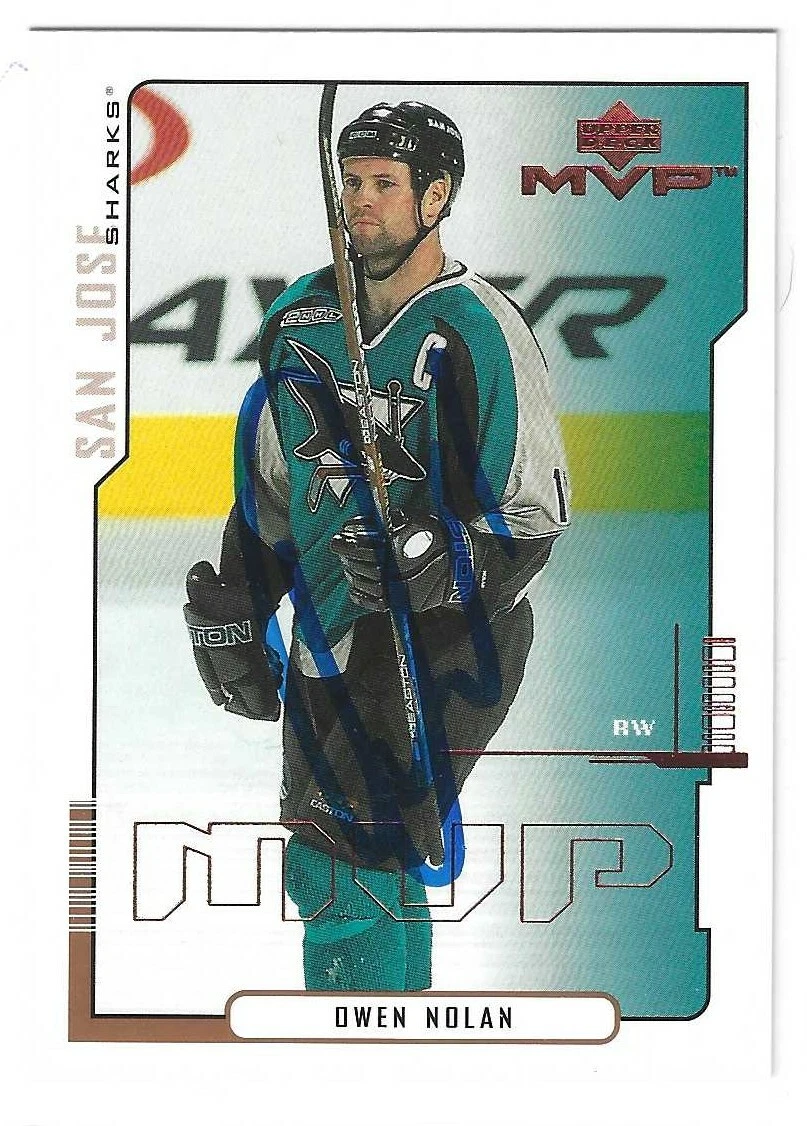 Owen Nolan Signed 2000/01 Upper Deck MVP Card #150 San Jose Sharks