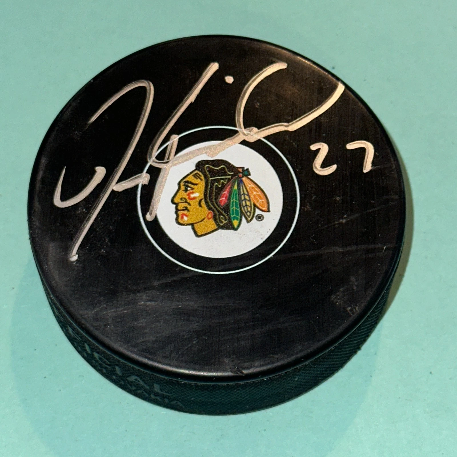 JEREMY ROENICK Signed Chicago BLACKHAWKS Puck Beckett Auth. BAS
