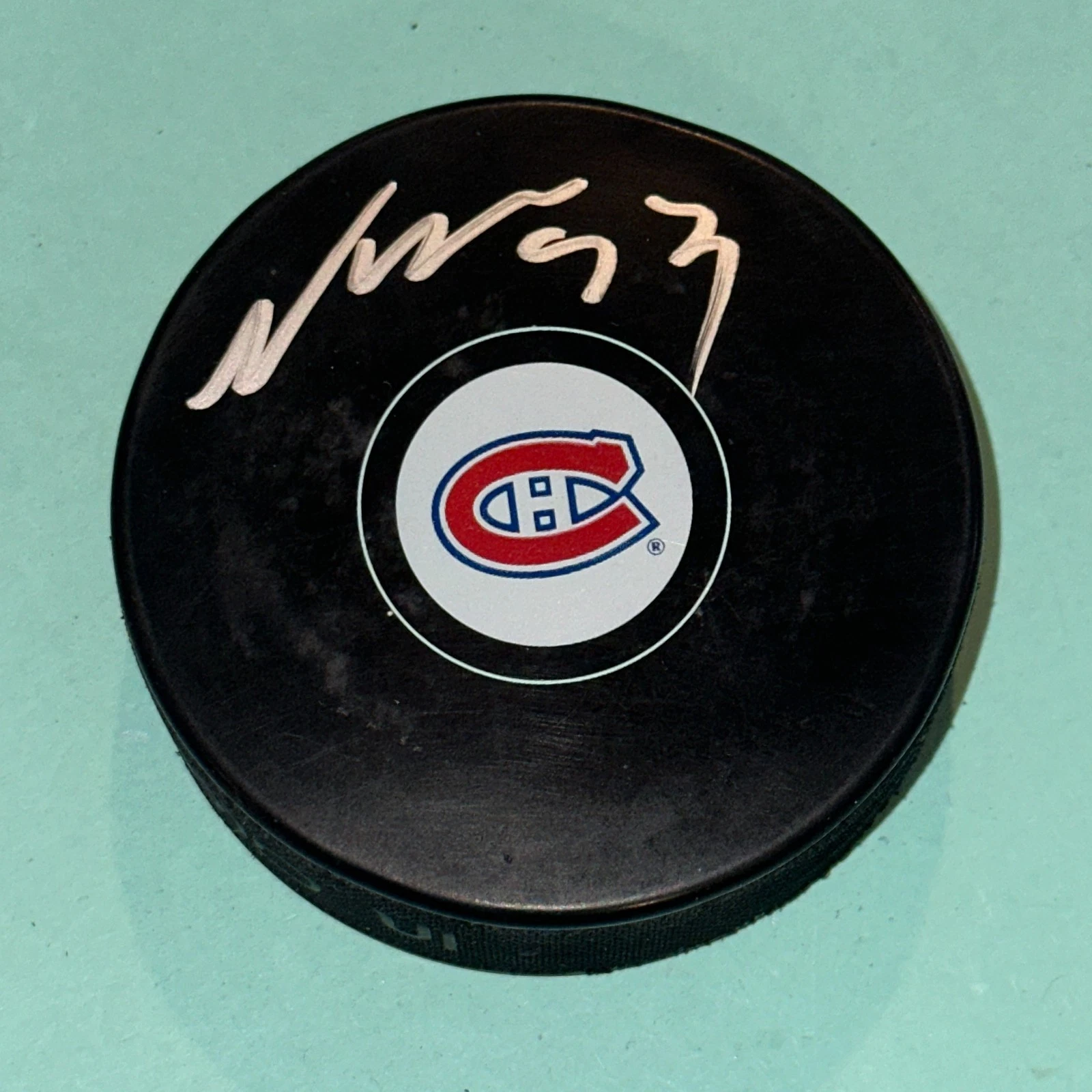NOAH DOBSON Signed Montreal CANADIENS Puck Beckett (BAS)