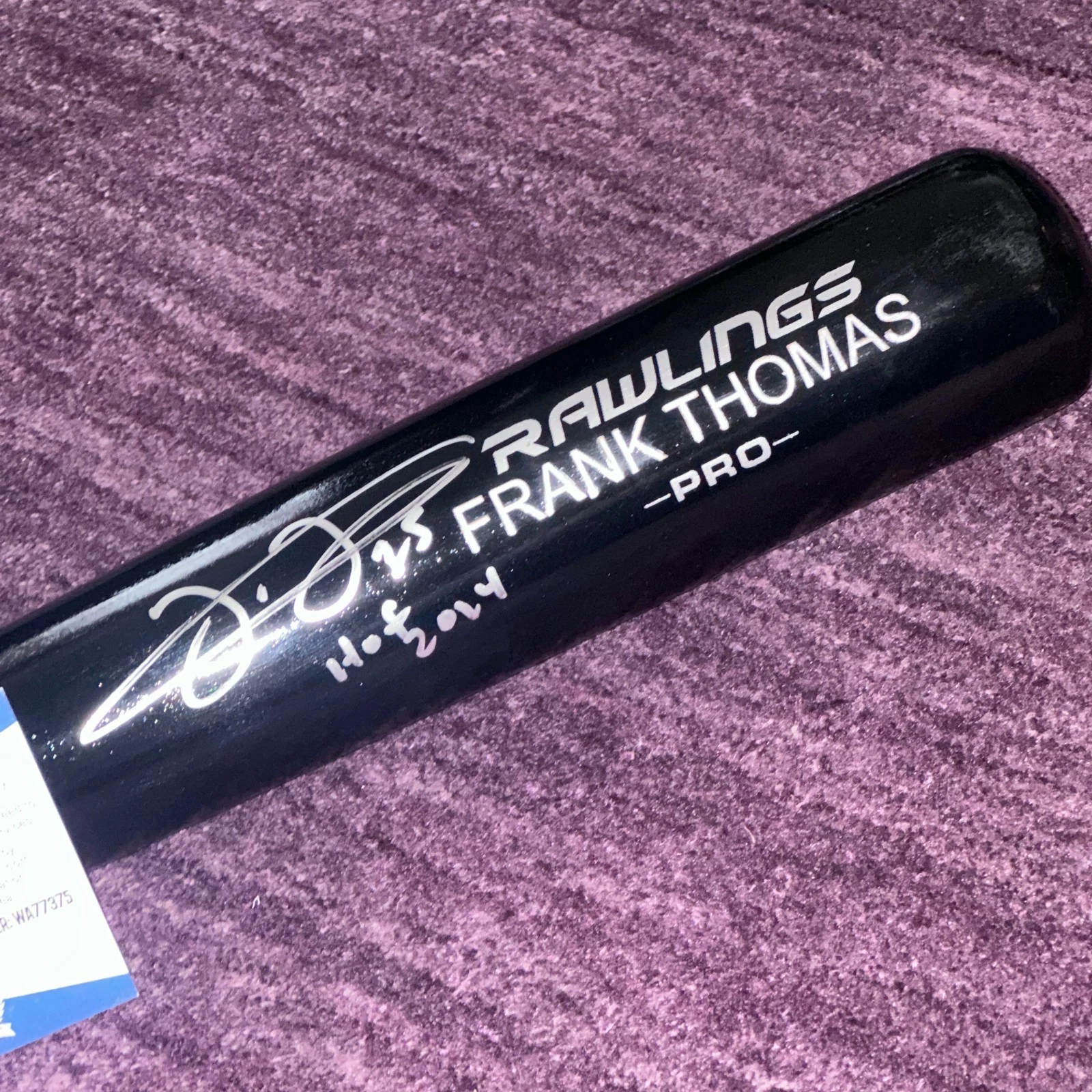 FRANK THOMAS (White Sox) Signed Engraved Bat w/ Beckett Witness COA & HOF Inscrp