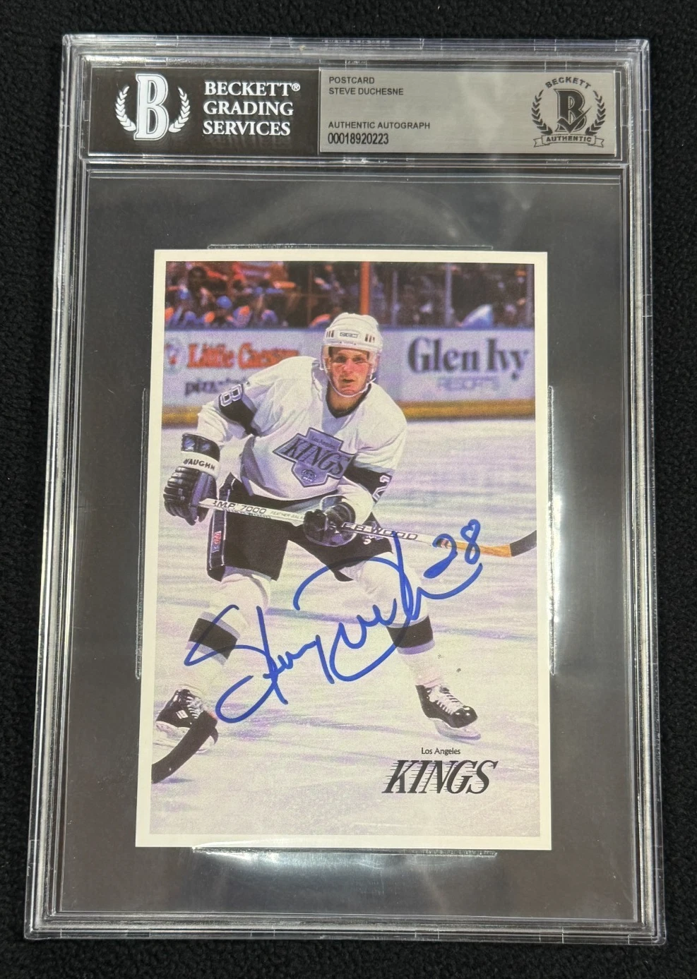 Steve Duchesne Signed Los Angeles Kings Postcard Beckett Certified