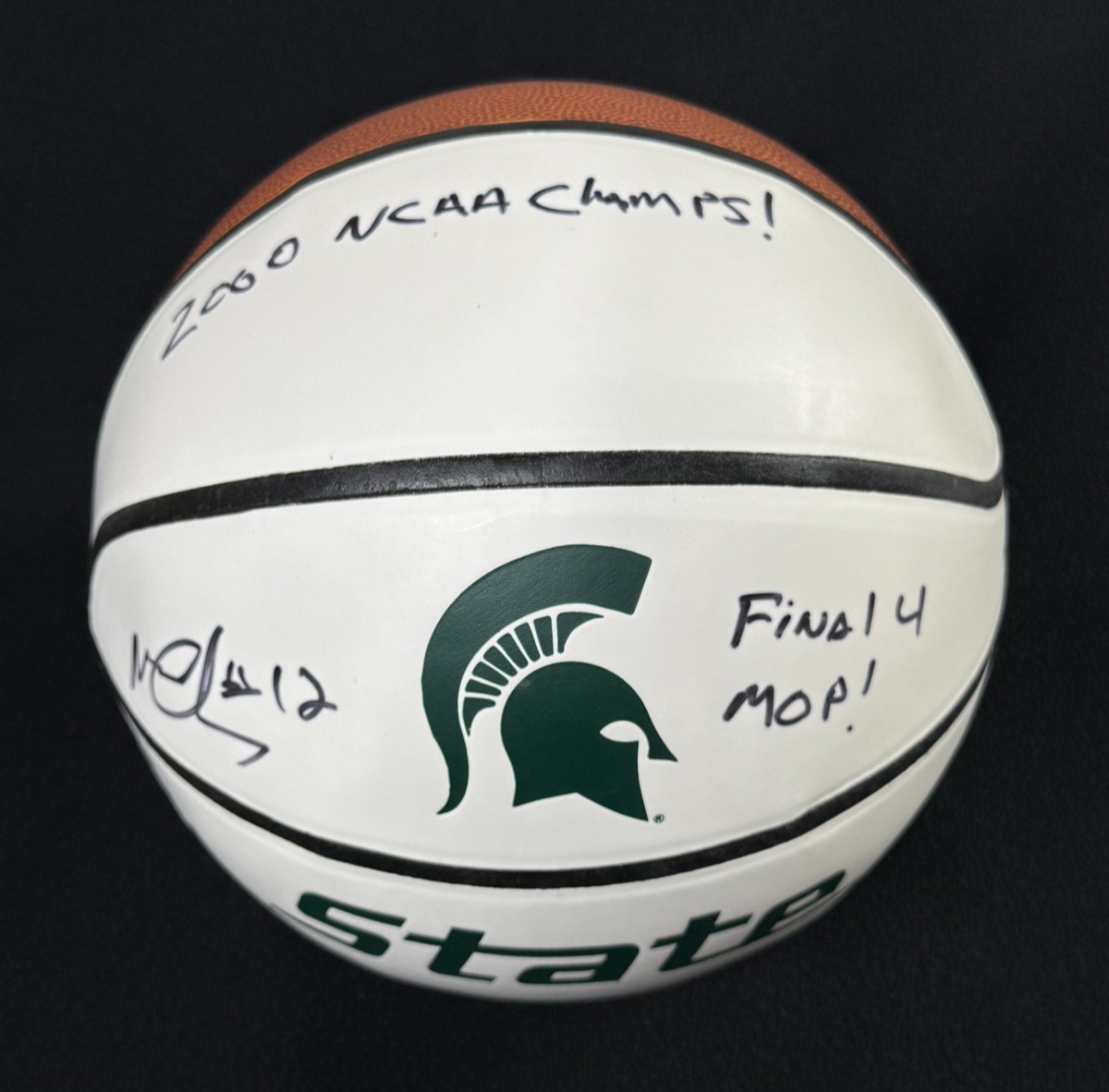 Mateen Cleaves Signed Inscribed Michigan State Logo Spartans Basketball JSA COA