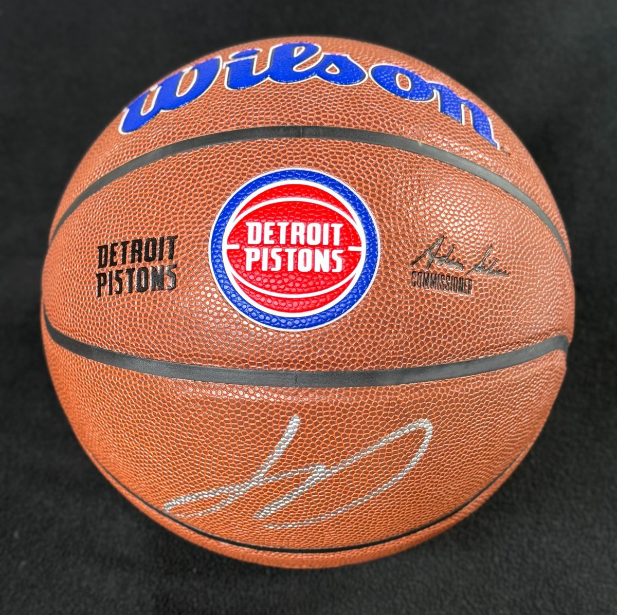 Jalen Duren Signed Detroit Pistons Logo Basketball JSA COA