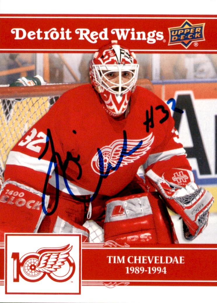 Tim Cheveldae Signed 2025/26 Upper Deck Detroit Red Wings Centennial Card #10