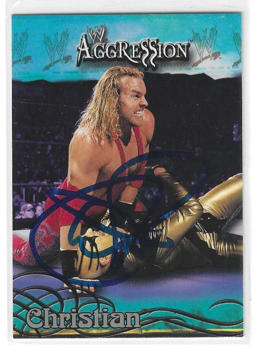 Christian Signed 2003 Fleer WWE Aggression Card #9