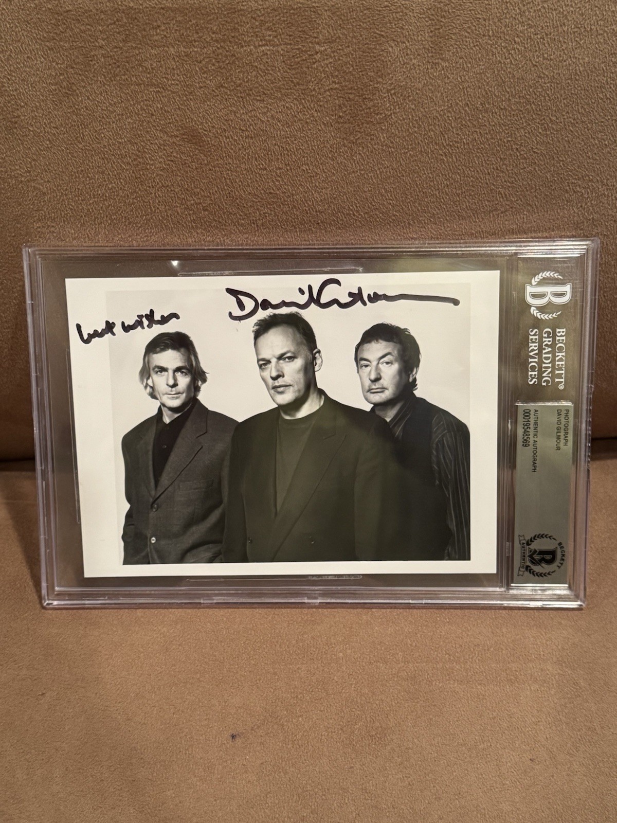 David Gilmour Autographed Signed Photo Beckett Slabbed BAS Pink Floyd