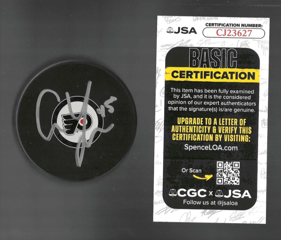 Cam York Signed Philadelphia Flyers Puck JSA COA