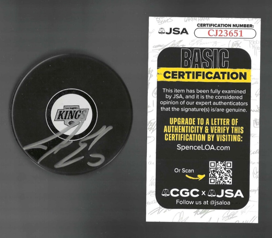 Joel Edmundson Signed Los Angeles Kings Puck JSA COA