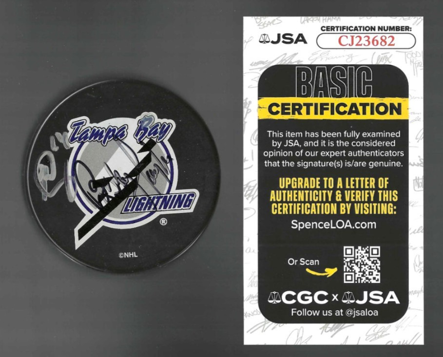 Brett Connolly & Bobby Taylor Signed Tampa Bay Lightning Souvenir Puck JSA COA