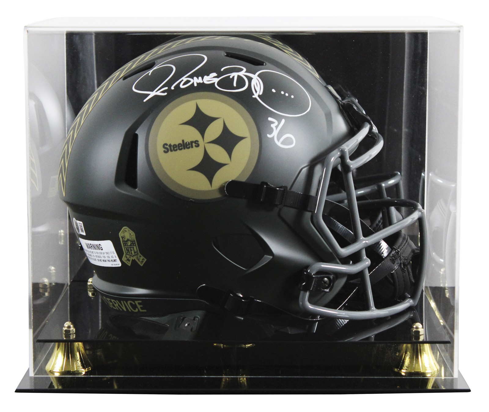 Steelers Jerome Bettis Signed STS IV Full Size Speed Rep Helmet W/ Case BAS Wit