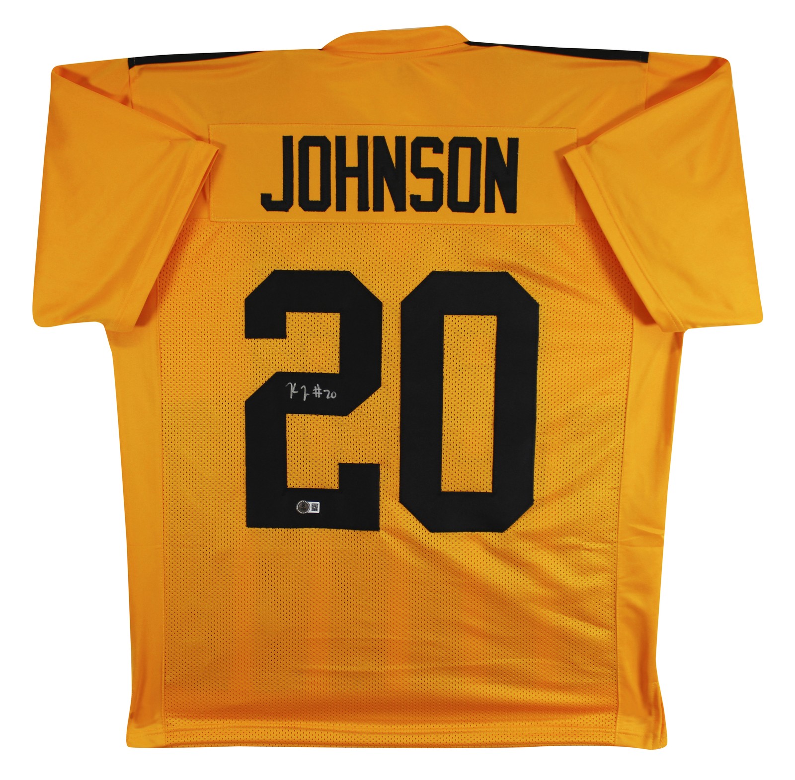 Kaleb Johnson Authentic Signed Yellow Pro Style Jersey Autographed BAS Witnessed