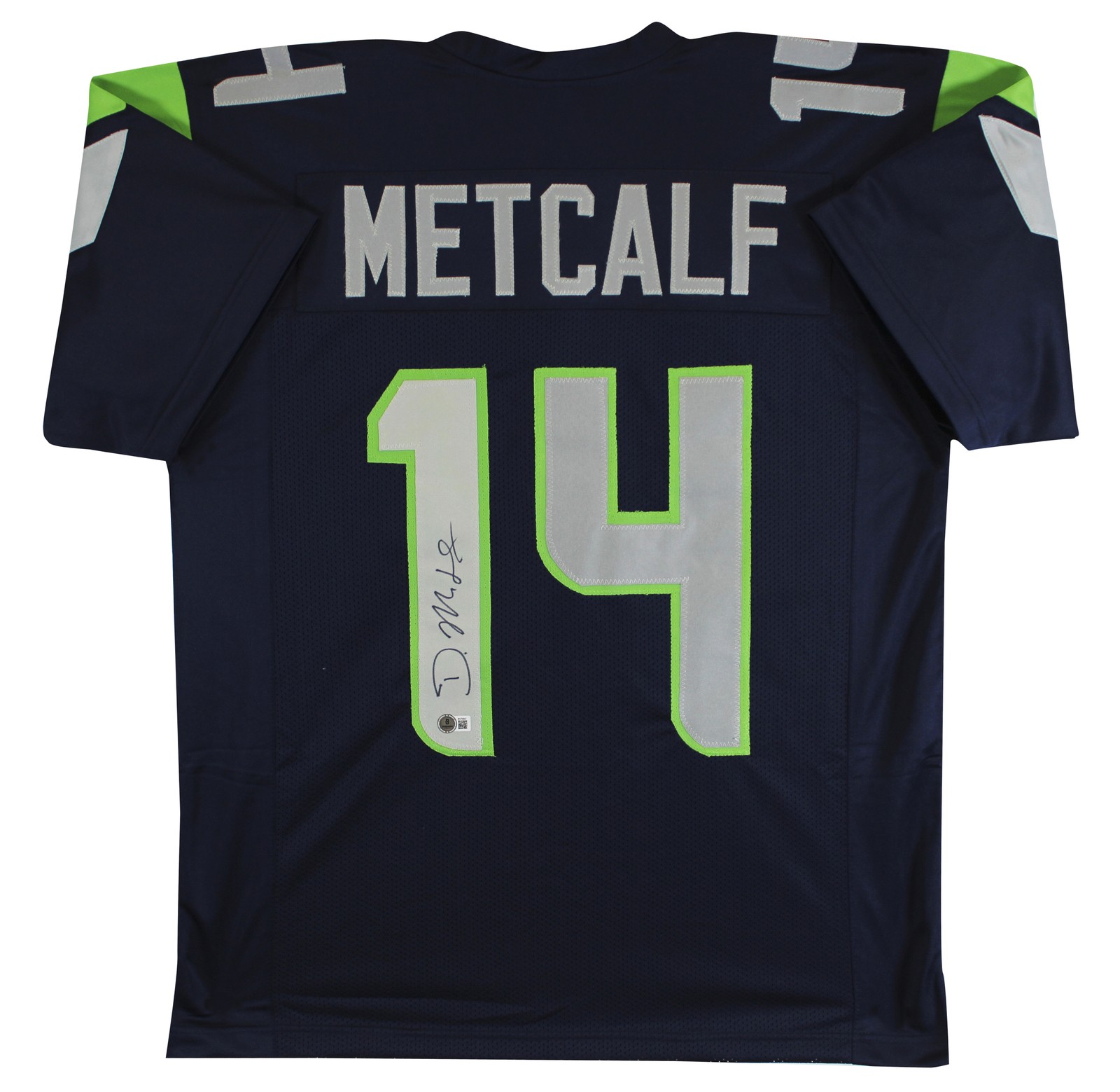 D.K. Metcalf Authentic Signed Navy Blue Pro Style Jersey Autographed BAS 2