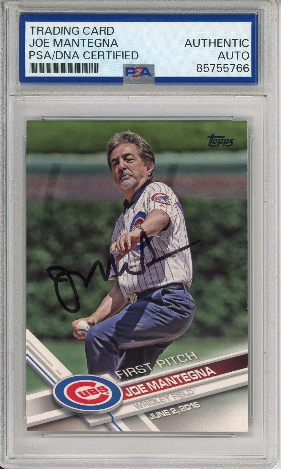 2017 Topps First Pitch Chicago Cubs Joe Mantegna SIGNED Card PSA DNA COA AUTOGRA