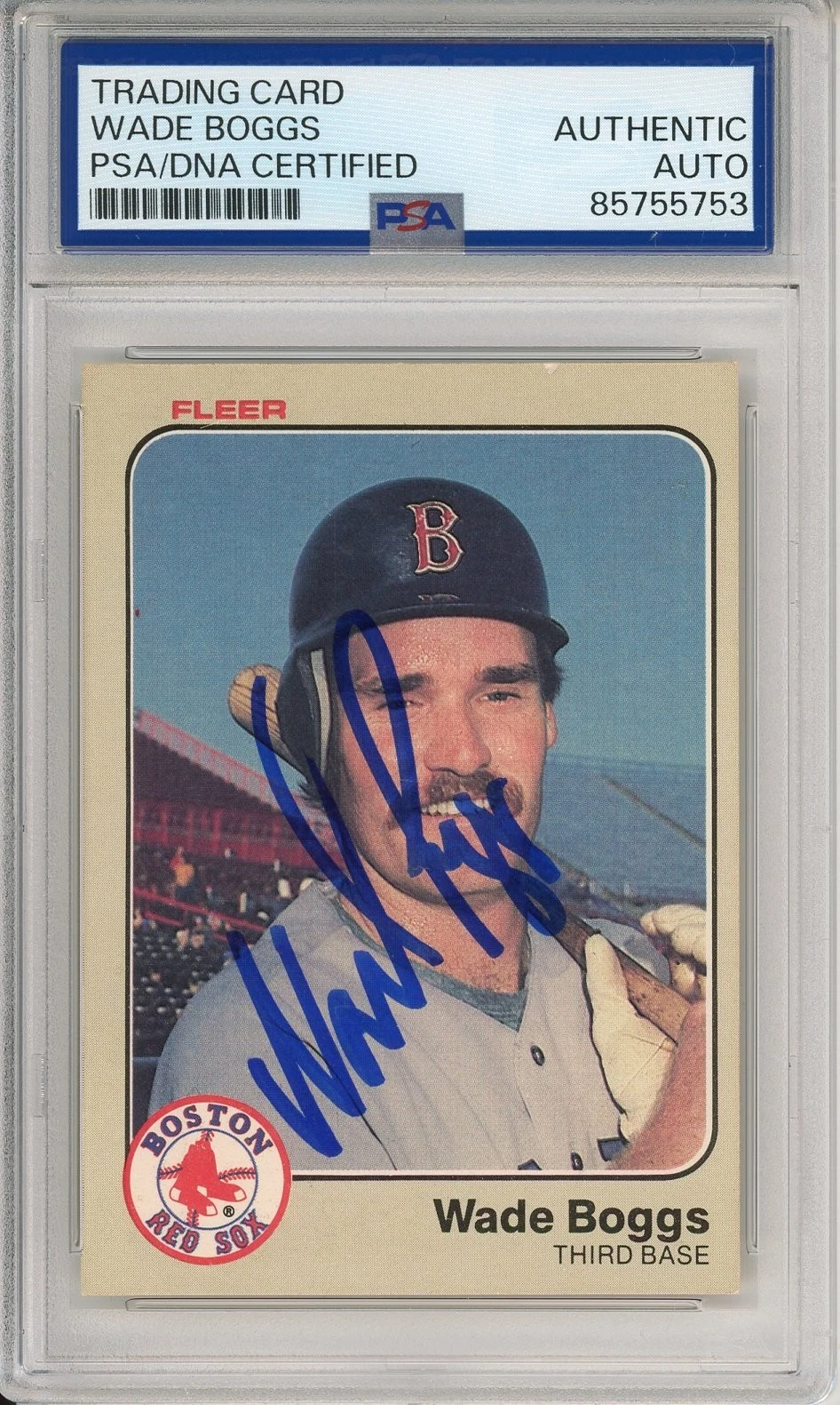 1983 Fleer Wade Boggs SIGNED Rookie Card PSA DNA COA Autograph HOF Red Sox Auto